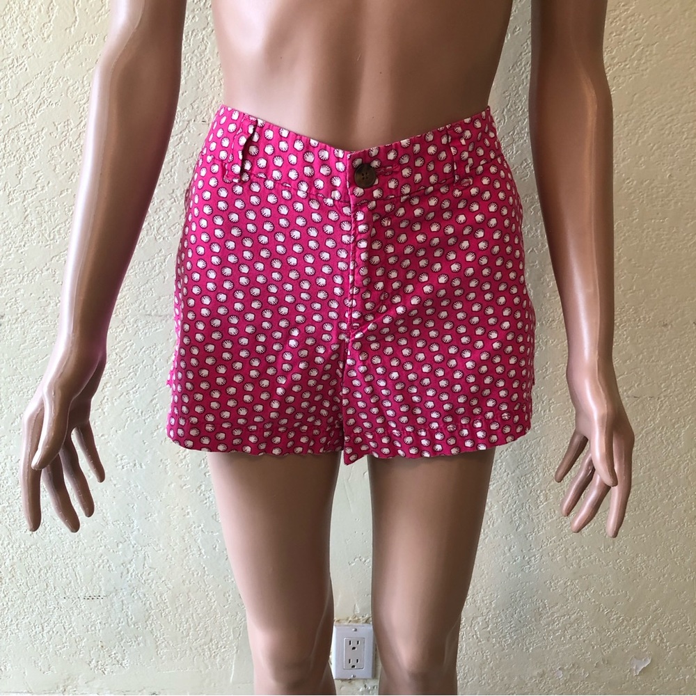 Old Navy Short Shorts Women’s Size 8 Pink/White Shells Casual Bermuda Beachwear